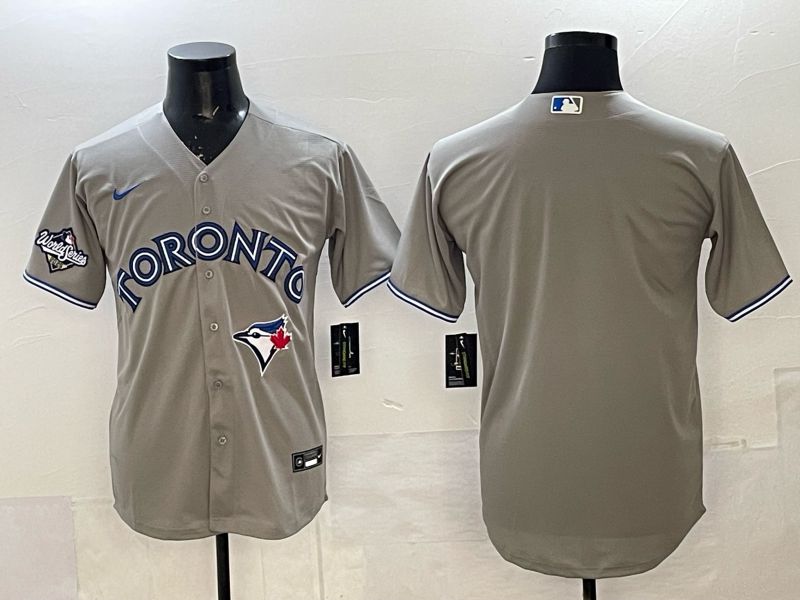 Men 2025 Nike Toronto Blue Jays Blank Grey Game MLB Jersey 010